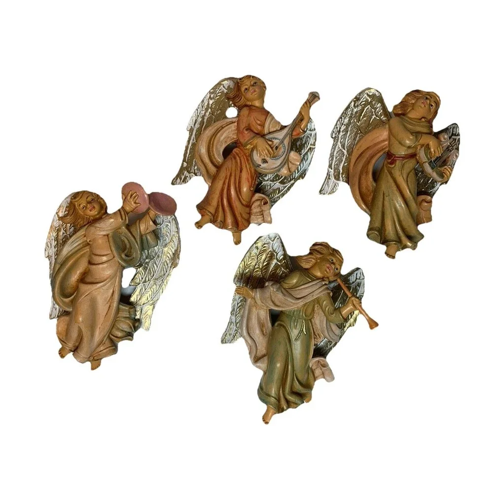 Vintage Christmas Angels Italy Playing Musical Instruments Victorian 5.5”